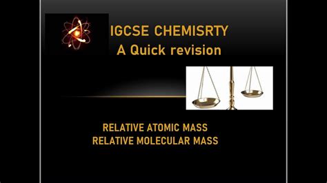 Different molecules of the same compound may have different molecular masses because they contain different isotopes of an element. Relative Atomic Mass and Relative molecular mass - YouTube