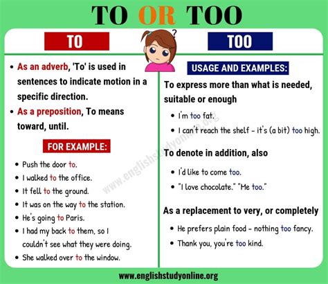 To Vs Too What Is The Difference Between To And Too English Study Online