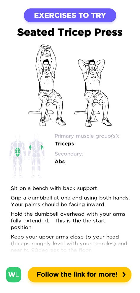 Seated Tricep Press Overhead Extensions Workoutlabs Exercise Guide