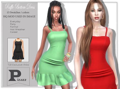 Ruffle Bottom Dress By Pizazz From Tsr • Sims 4 Downloads