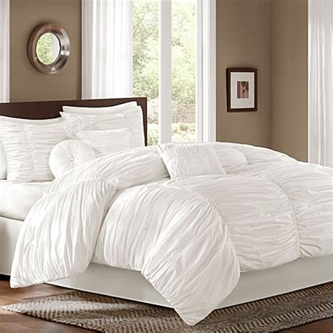 Shop for bedding sets with bed sheets, comforters & covers from top brands spaces, bombay dyeing, raymond home, etc. Buy Sidney Queen 7-Piece Comforter Set in White from Bed ...