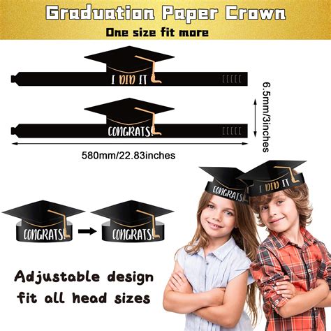 Buy 36 Pieces Graduation Paper Hats Graduation Paper Crown Graduation