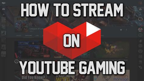 How To Livestream On Youtube Gaming Youtube