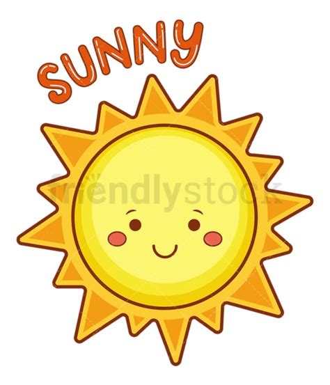 Weather Emoji Sunny Cartoon Vector Clipart Friendlystock