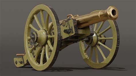 French Napoleonic Cannon 12 Pounder 3d Model Cgtrader