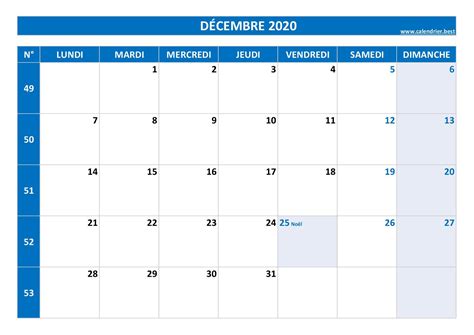 Calendrier Décembre 2020 à Consulter Ou Imprimer Calendrierbest