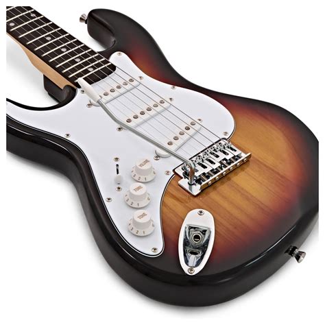3 4 La Left Handed Electric Guitar By Gear4music Sunburst B Stock Gear4music