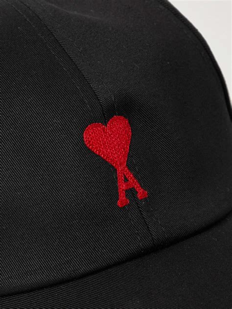 Ami Paris Logo Embroidered Cotton Twill Baseball Cap Mr Porter