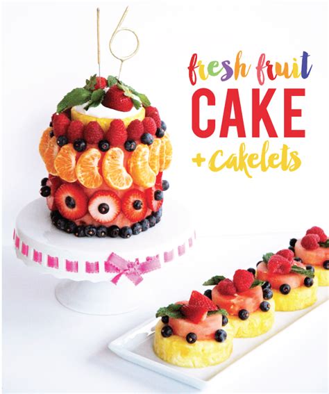 Healthy No Bake Fresh Fruit And Veggie Birthday Cake Examples