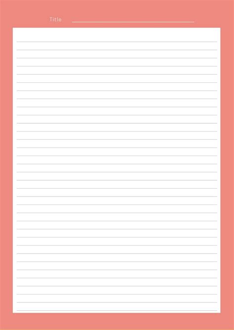 Printable Note Page A4 Size Lined Note Page Notepad Etsy