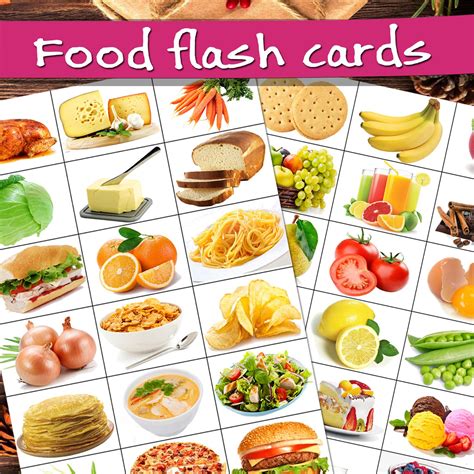 High Quality Printable Food Flash Cards Food Flashcards Printable