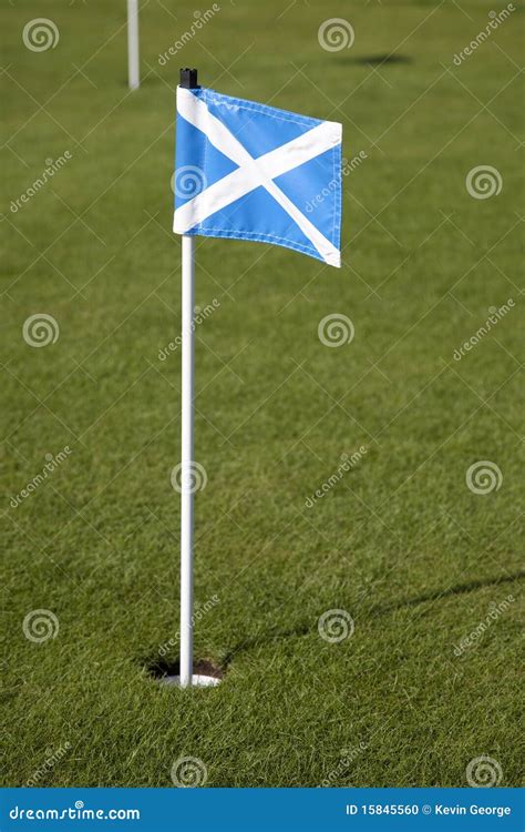 Scottish Flag On Golf Course Stock Photo Image Of Scottish Europe
