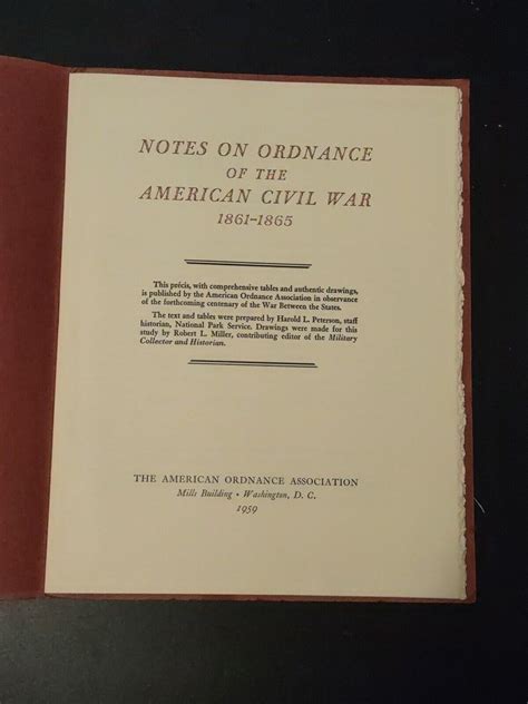 Notes On Ordnance Of The American Civil War First Edition Out Of