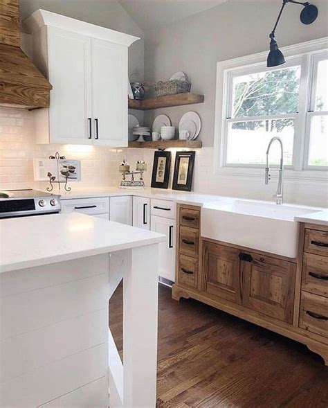 Mixing Wood And White Kitchen Cabinets Charlaluckett