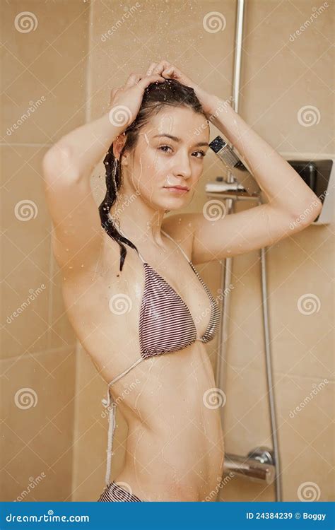 Girl Taking A Shower Royalty Free Stock Images Image