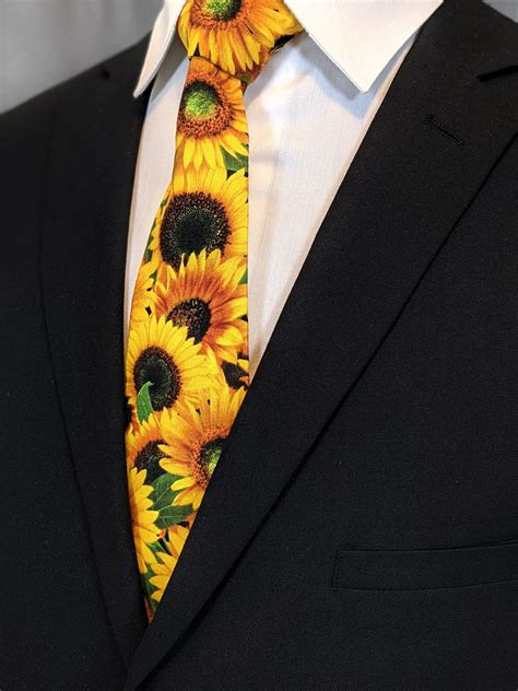 Sunflower Necktie Mens Ties With Sunflowers