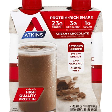 Atkins Creamy Chocolate Protein Rich Nutrition Shake 4pk 169 Ounce — Wholelotta Good