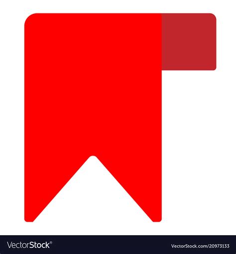 Bookmark Sign Red Icon On White Royalty Free Vector Image
