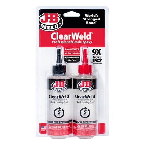 J B Weld Jb Weld Clearweld Pro Epoxy Adhesive 8 Oz Clear 2 Part