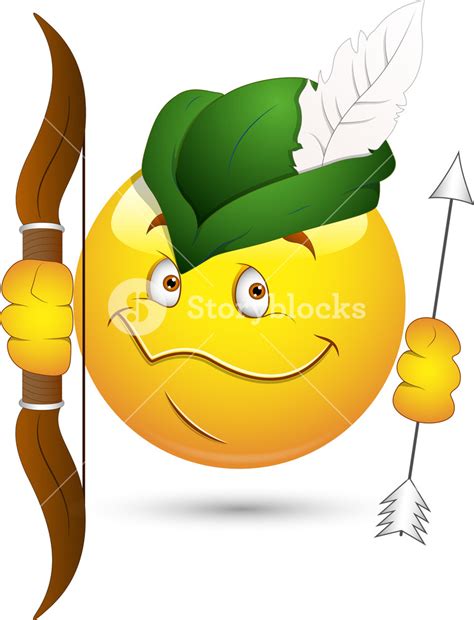 Smiley Vector Illustration Robin Hood Face Royalty Free Stock Image