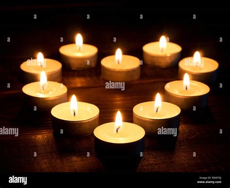 Hearth Shape From Candle Light Stock Photo Alamy
