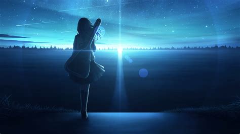3840x2160 Resolution Anime Girl In Sunset 4k Wallpape