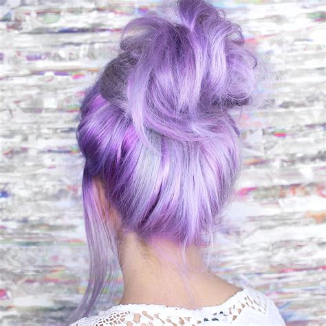 pastel hair bun hair hairbun hairstyles pastels lavender bright hair colors hair color
