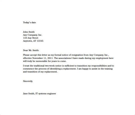 weeks notice resignation letter templates  google docs ms