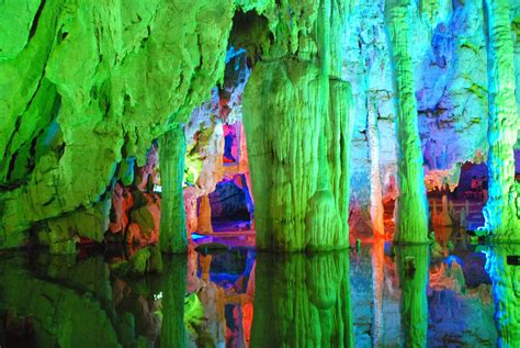 The Reed Flute Cave In Guilin Guangxi China Natural Limestone Cave