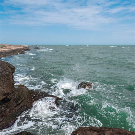 Rocky Seashore And Storm Waves Stock Image Image Of Island Beautiful