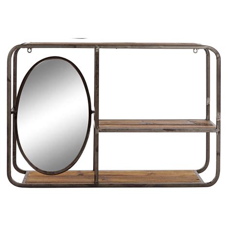 Metal Wall Shelf With Mirror 73x19x50cm Groovy The Store Concept Shop