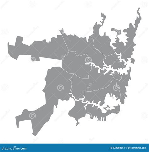 Greater Sydney Map Stock Vector Illustration Of Borough 272868661