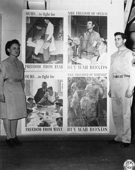 Wac And Soldier With Four Freedoms Posters Women Of World War Ii