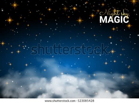 Night Sky Magic Cloud Holiday Shining Stock Vector Royalty Free 523085428