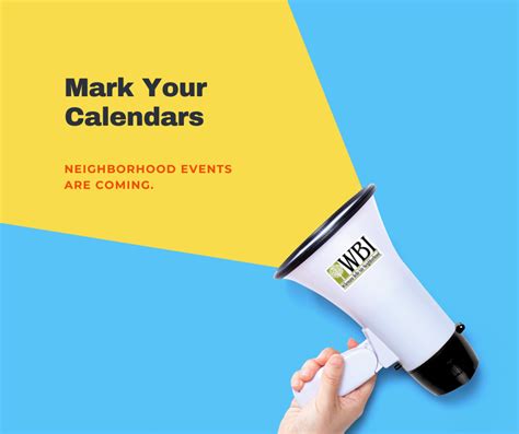 Mark Your Calendar For Neighborhood Events