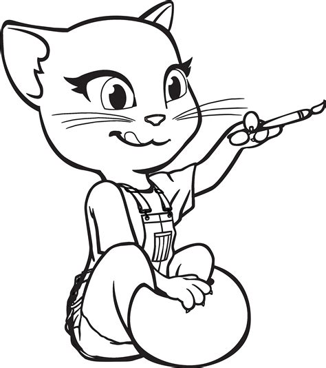 talking angela talking tom and friends coloring book cat