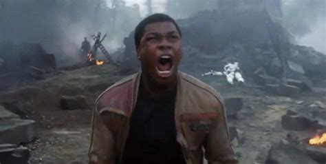 Finn Screaming For Rey From Star Wars The Force Awakens Still From
