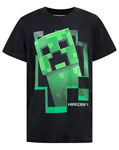 Minecraft Creeper Inside Boys Black T Shirt 9 10 Years T Shirt