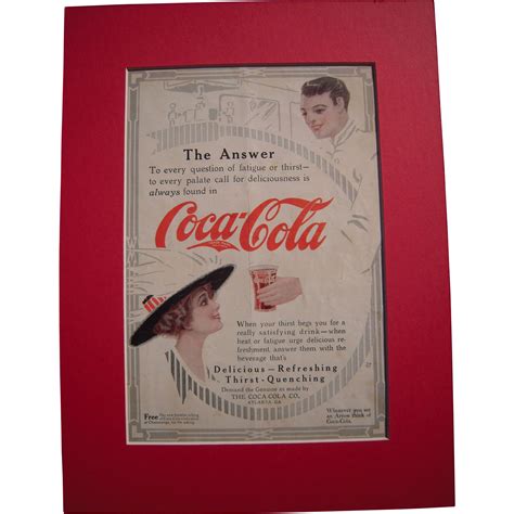 c1915-1920 Matted Coca Cola Magazine Advertisement #4 from ...