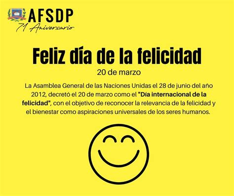 ¡feliz Día De La Felicidad 2023 Afsdp