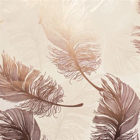 Crown Luxe Wallpaper Plume Foil Rose Gold M1391