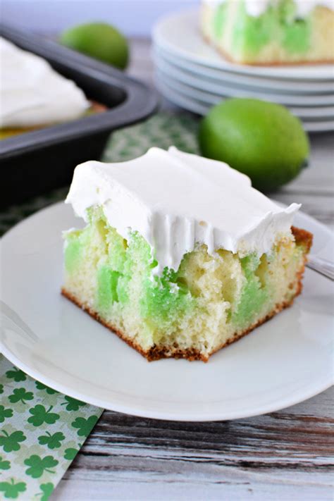 lime poke cake recipe for st patrick s day the rebel chick