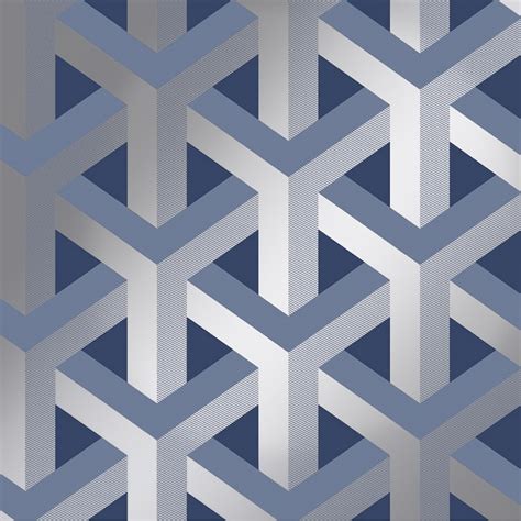I Love Wallpaper Structure Geometric Wallpaper Navy