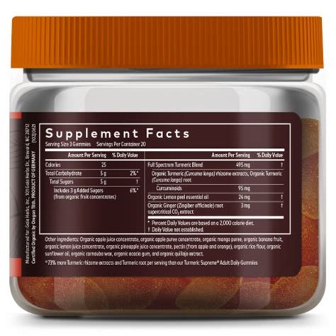 Gaia Herbs Tumeric Supreme Extra Strength Gummies Ct Kroger