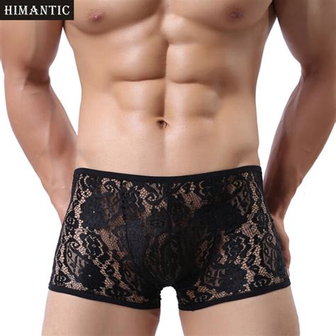 Sexy Mens Underwear Lace Transparent Boxers Male Calzoncillos Cuecas Shorts Boxer Hombre Men S
