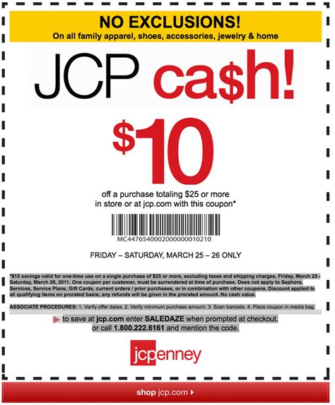 Jcpenney 10 Off 25 Printable Coupon Valid Today And Saturday