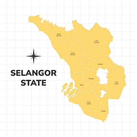 Premium Vector Selangor State Map Illustration Map Of State In Malaysia