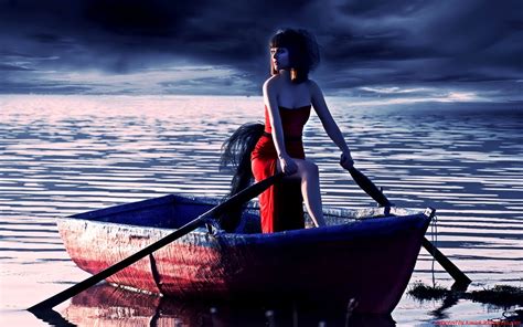 38 Woman On Boats Wallpaper