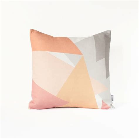 Abstract Decorative Pillow Cover In Gray Sugar Pink Peach Apricot