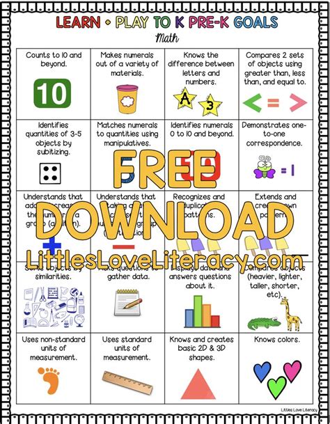 Free Printable Pre K Goals For Preschool Parents And Teachers Parents